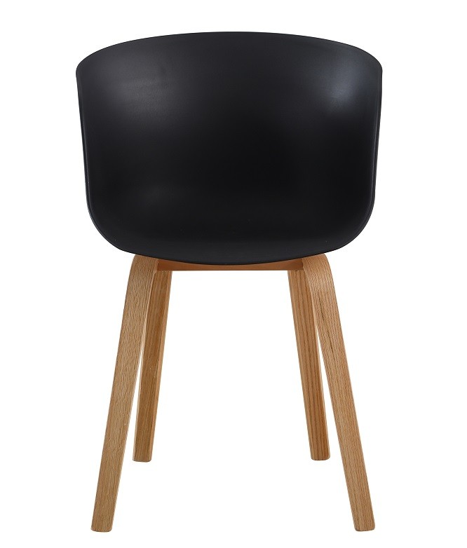 Sillón AWAK, madera curvada, polipropileno negro - Imagen 3