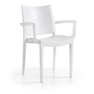 Sillón BEYBE, apilable, polipropileno blanco