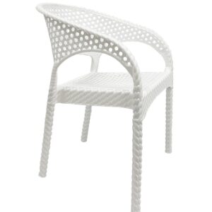 Sillón CALVIN, apilable, polipropileno blanco