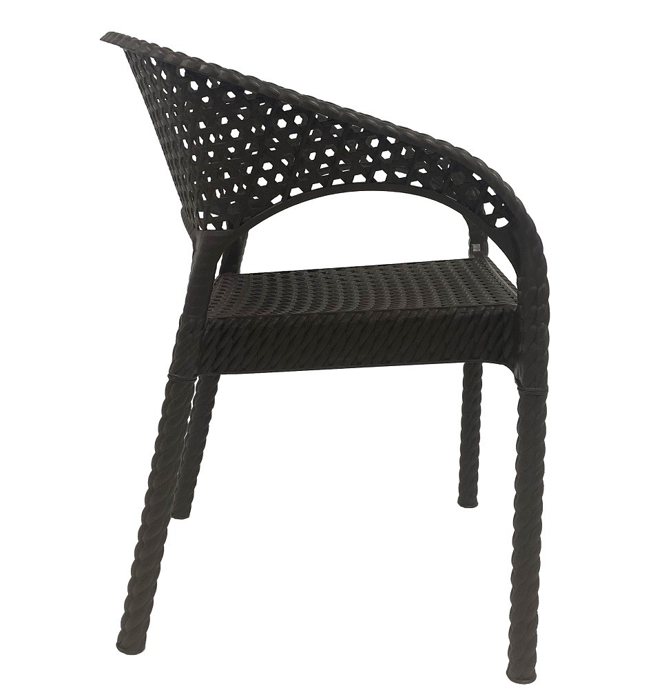 Sillón CALVIN, apilable, polipropileno marrón chocolate - Imagen 3