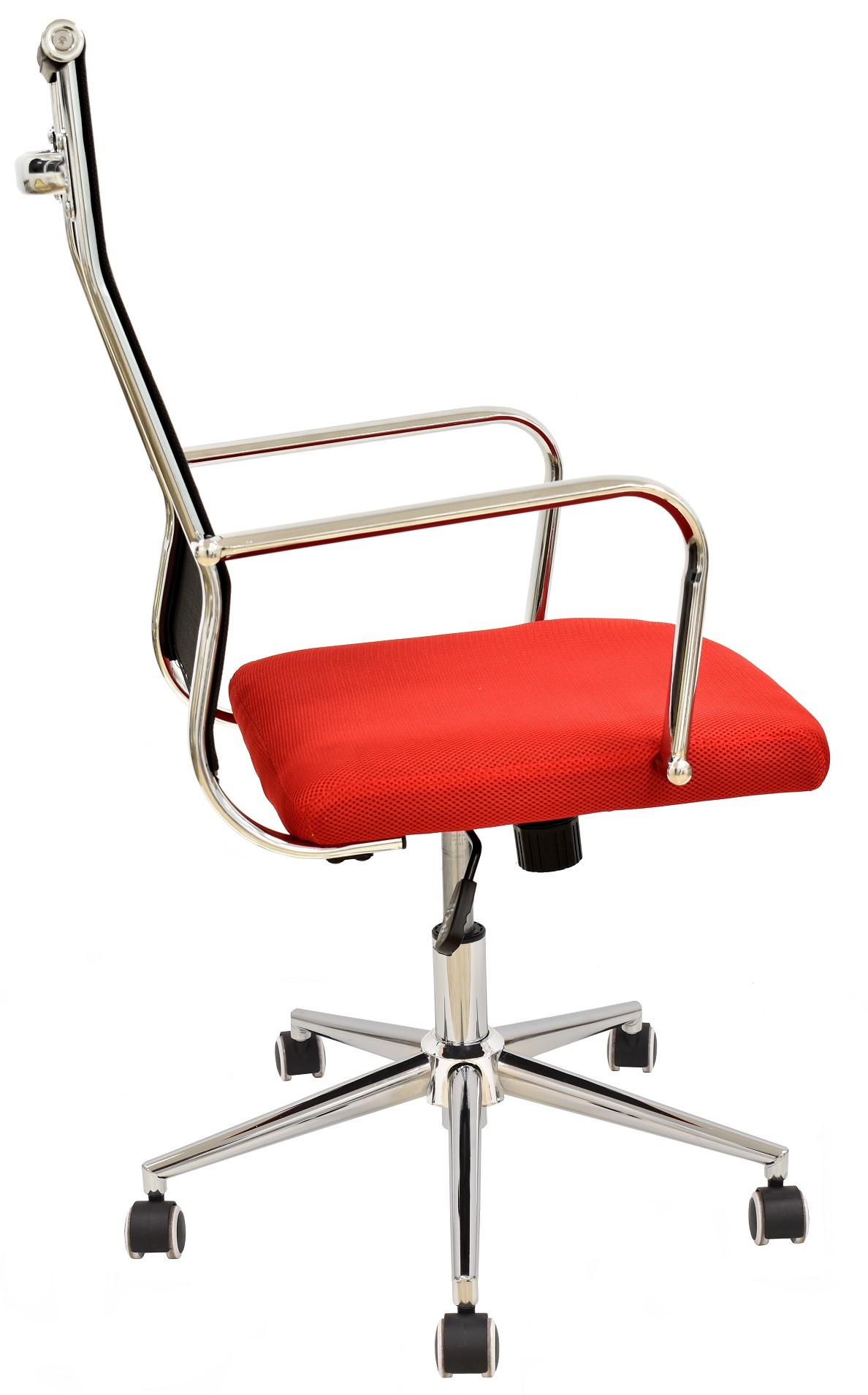 Sillón de oficina AUSTRIA, alto, malla negra, asiento rojo - Imagen 2