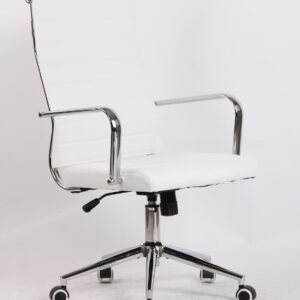 Sillón de oficina IOWA, alto, gas, basculante, similpiel blanca