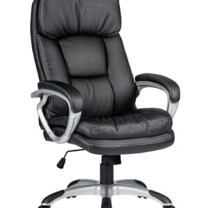 Sillón de oficina MADRID, alto, gas, basculante, similpiel negra
