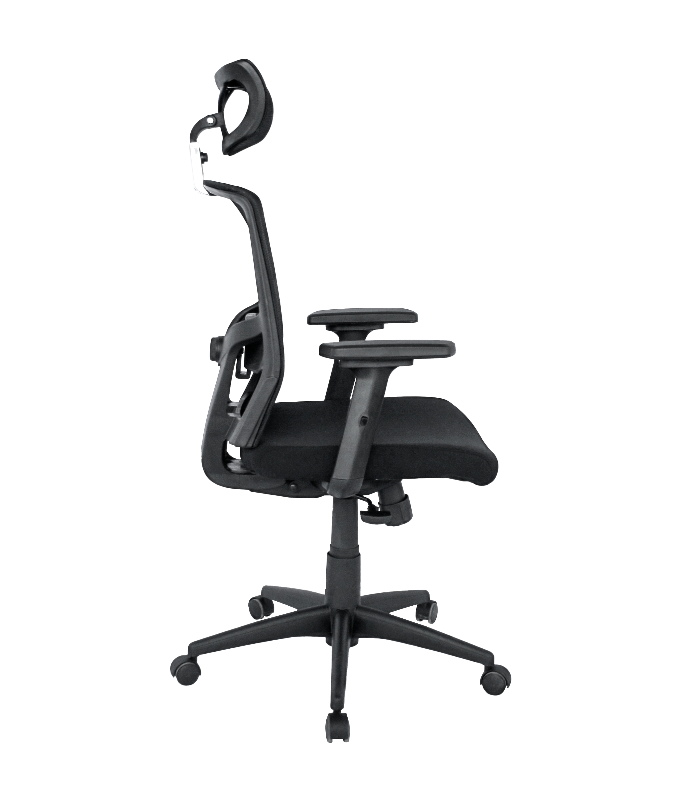 Sillón de oficina NAIROBI, ergonómico, syncro, malla negra, asiento tejido negro - Imagen 3