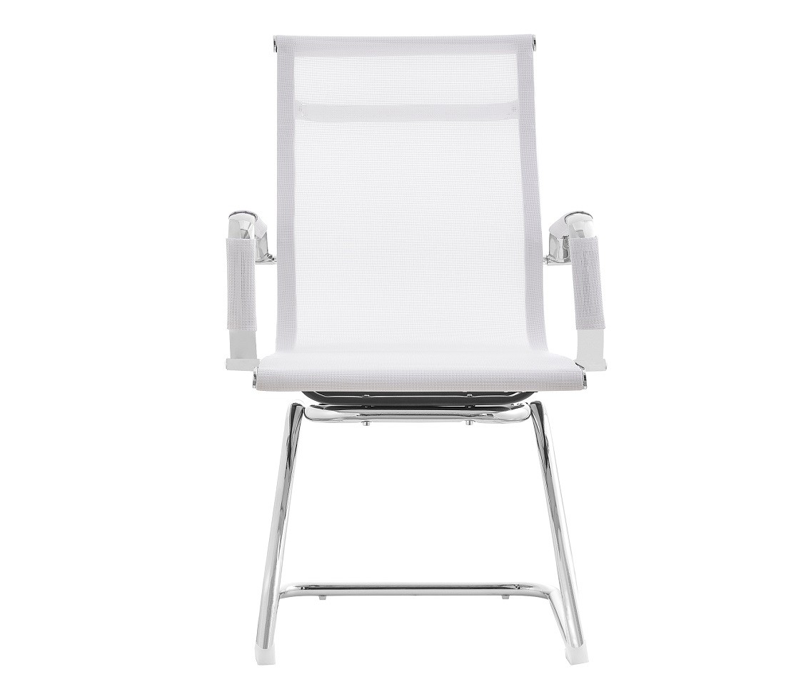 Sillón de oficina ODESA, fijo, cromado, malla blanca - Imagen 2