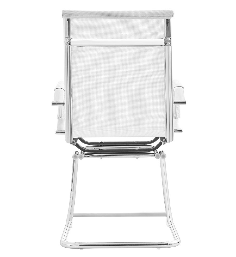Sillón de oficina ODESA, fijo, cromado, malla blanca - Imagen 3