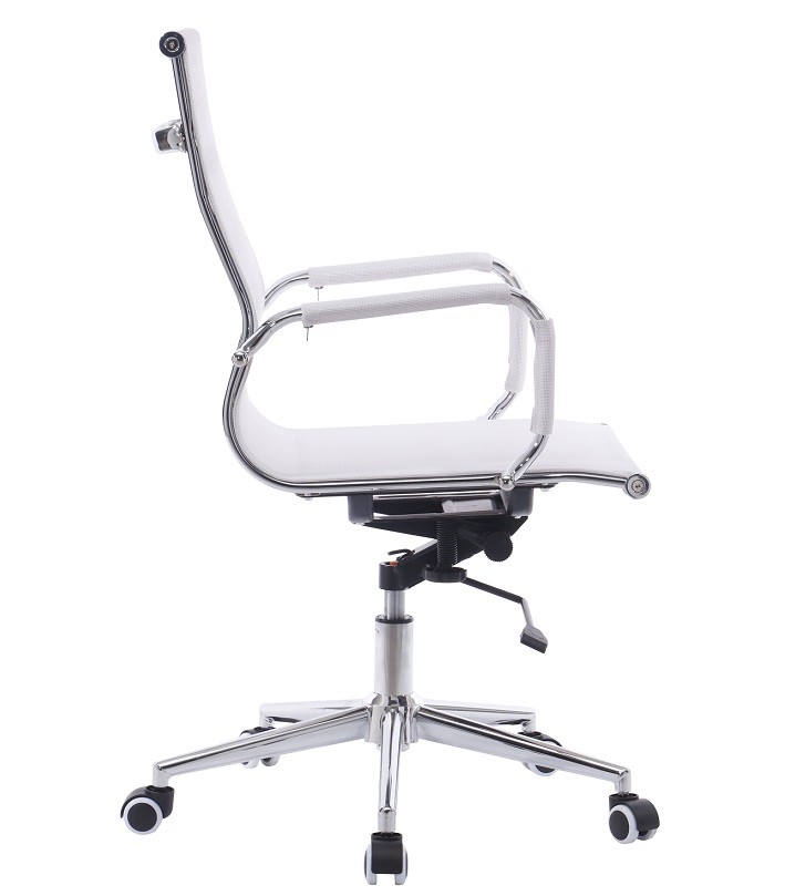 Sillón de oficina ODESA, giratorio, gas, basculante profundo, malla blanca - Imagen 3