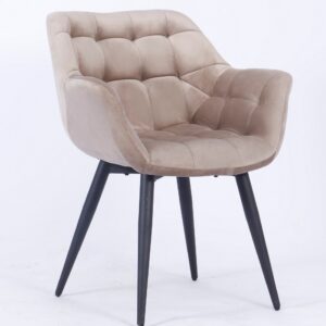 Sillón FABIO, metal, tapizado velvet 8 marrón visón