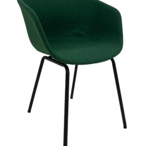 Sillón KIEL, metal, tapizado tejido verde