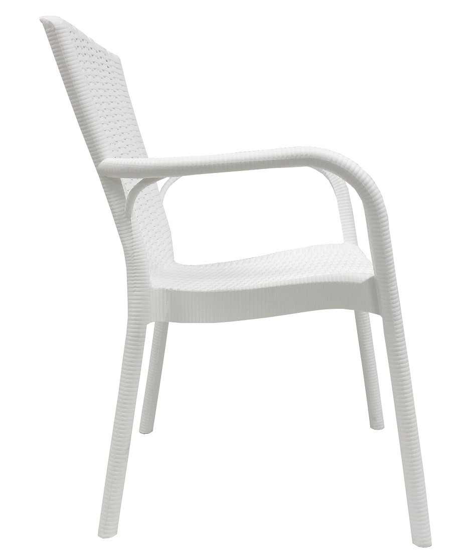 Sillón NESTOR, apilable, polipropileno blanco - Imagen 3