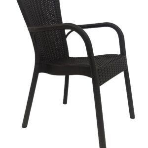 Sillón NESTOR, apilable, polipropileno marrón chocolate
