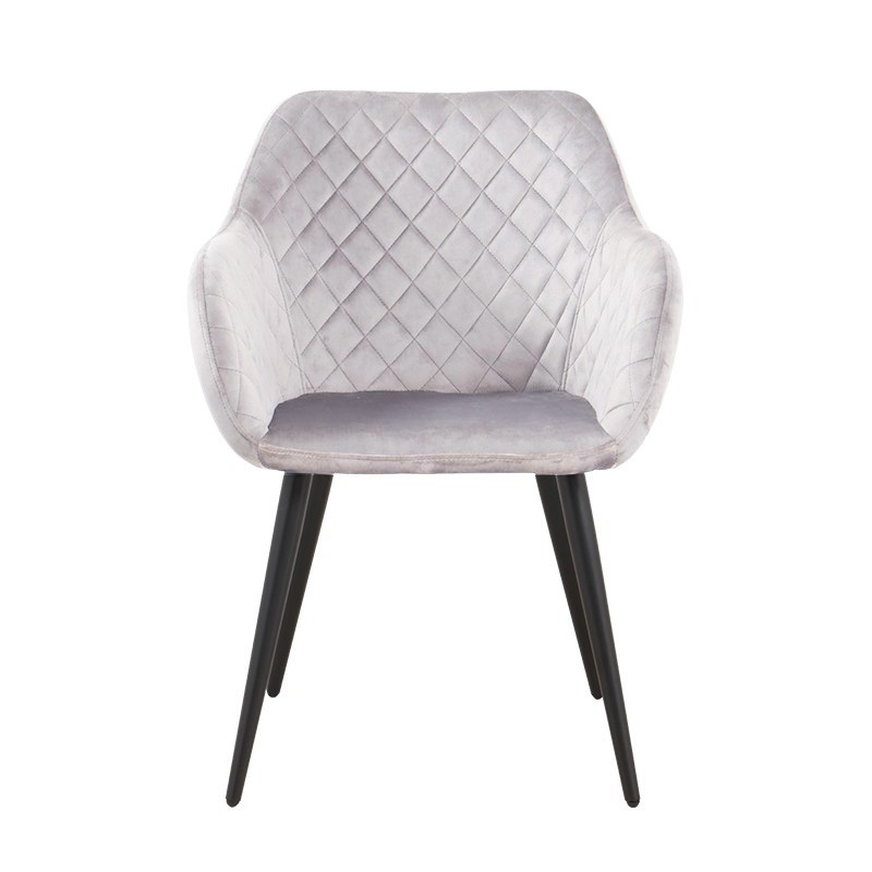 Sillón ROLANDO, metal, tapizado velvet 13 gris claro - Imagen 2