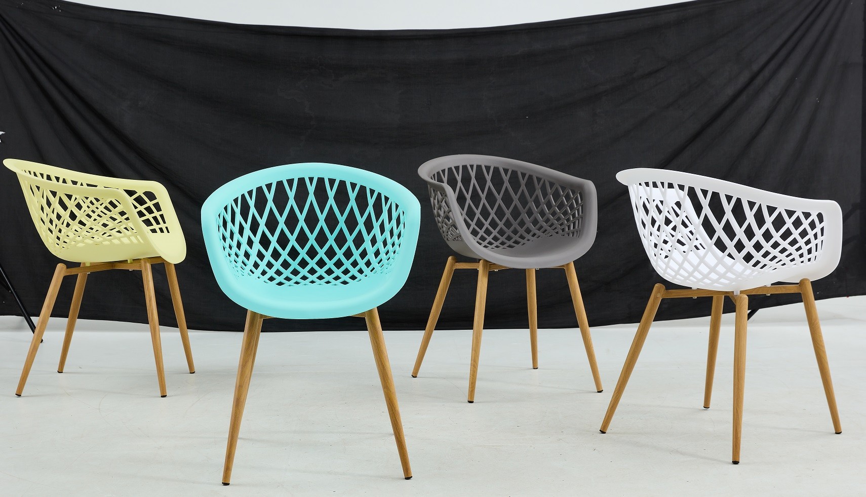 Sillón STRAUSS, metal, polipropileno blanco - Imagen 3