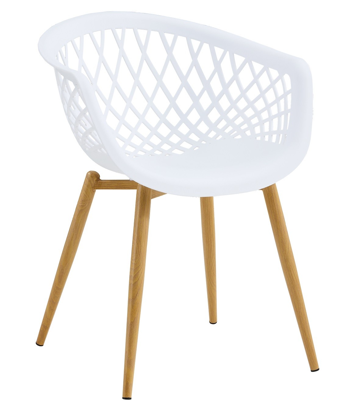 Sillón STRAUSS, metal, polipropileno blanco