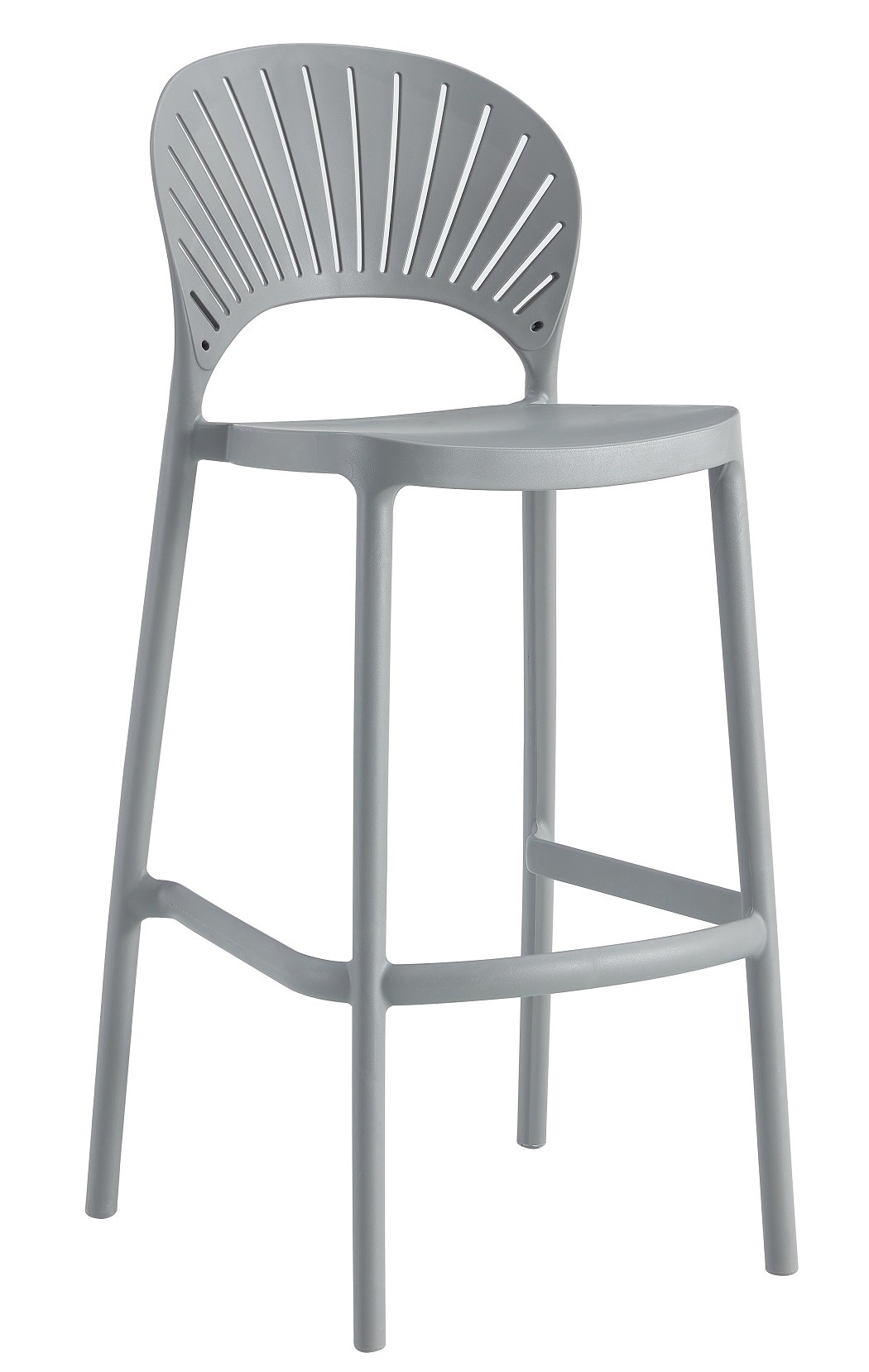 Taburete ABANICO, apilable, polipropileno gris claro