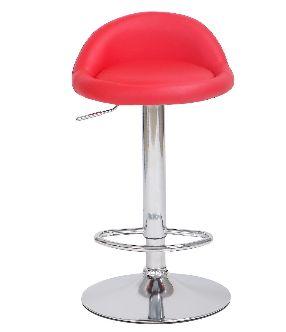 Taburete ALIVERI, cromado, similpiel roja - Imagen 2