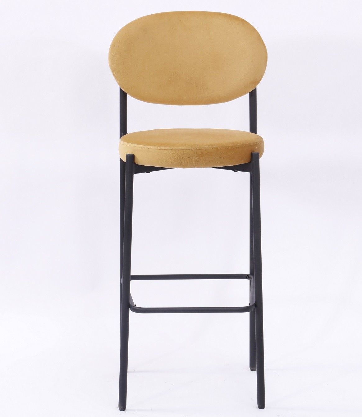 Taburete KEOPS, metal, tapizado velvet amarillo - Imagen 2