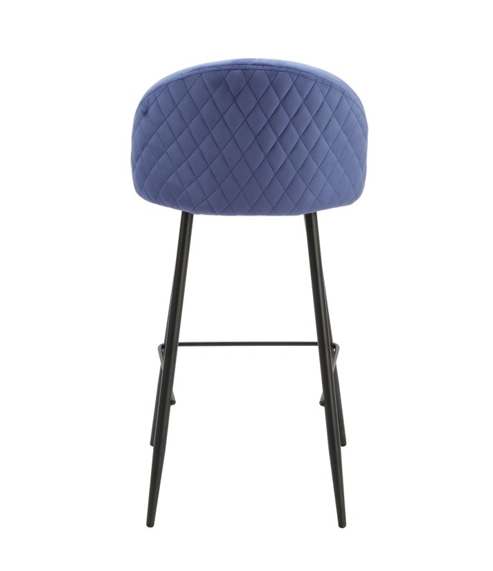 Taburete MAGDA, metal, tapizado velvet azul - Imagen 4