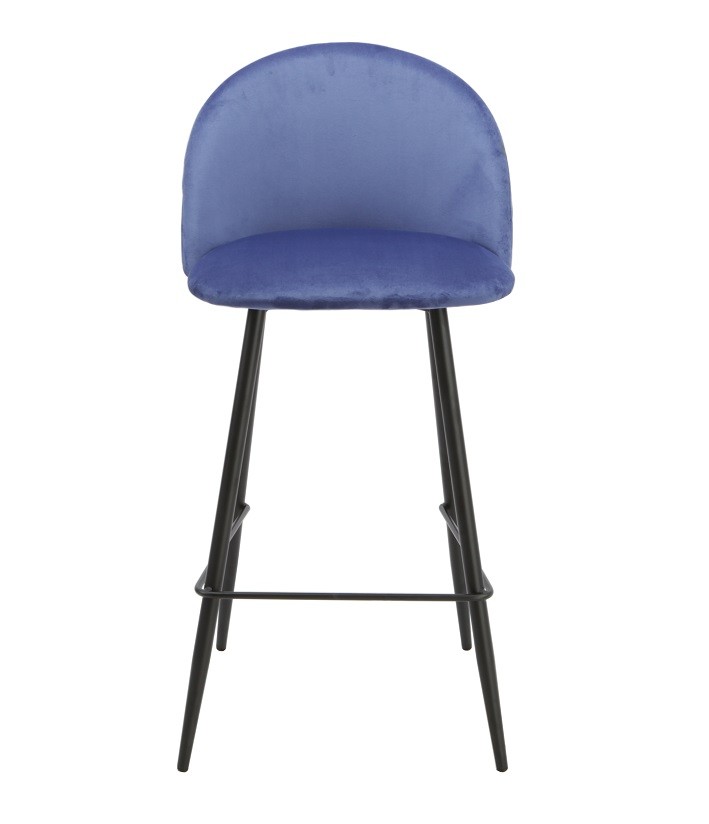 Taburete MAGDA, metal, tapizado velvet azul - Imagen 5