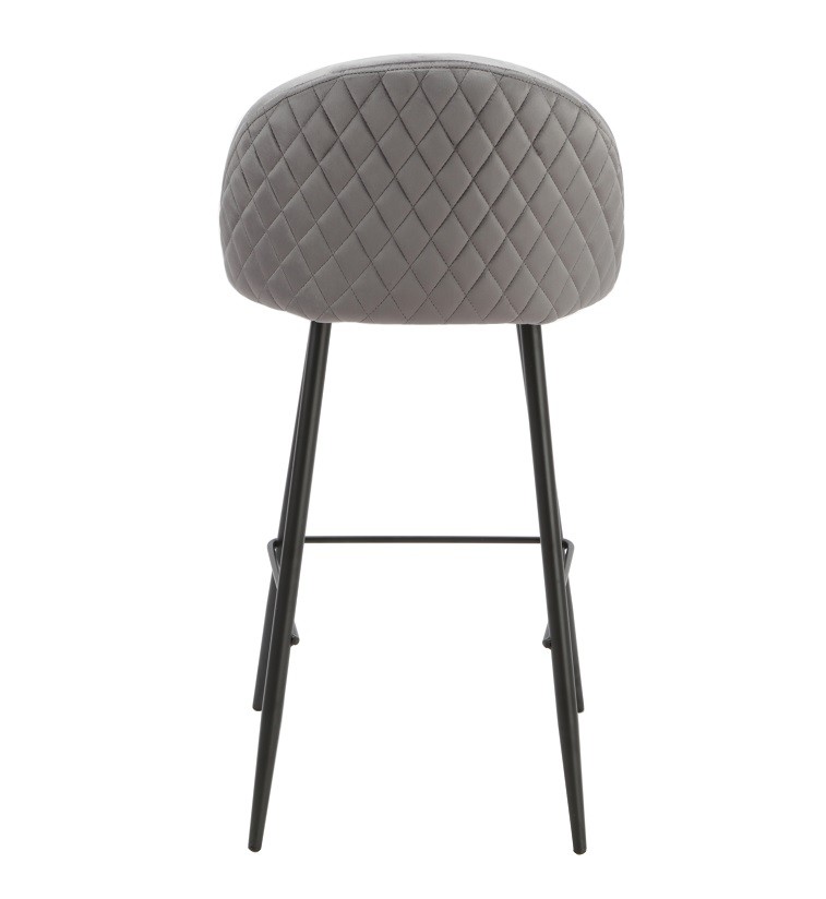 Taburete MAGDA, metal, tapizado velvet gris - Imagen 3