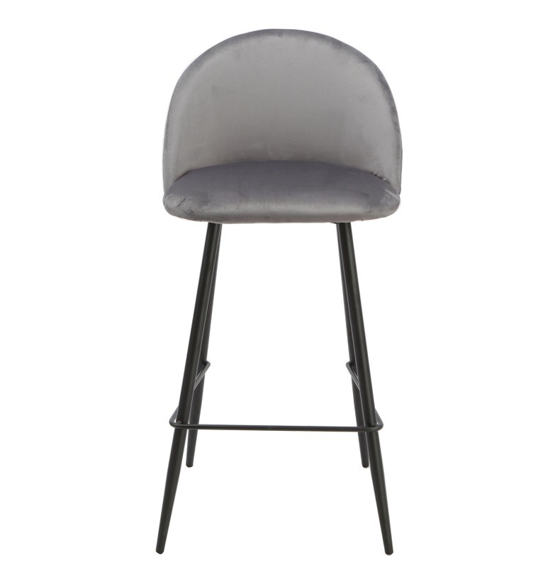 Taburete MAGDA, metal, tapizado velvet gris - Imagen 5