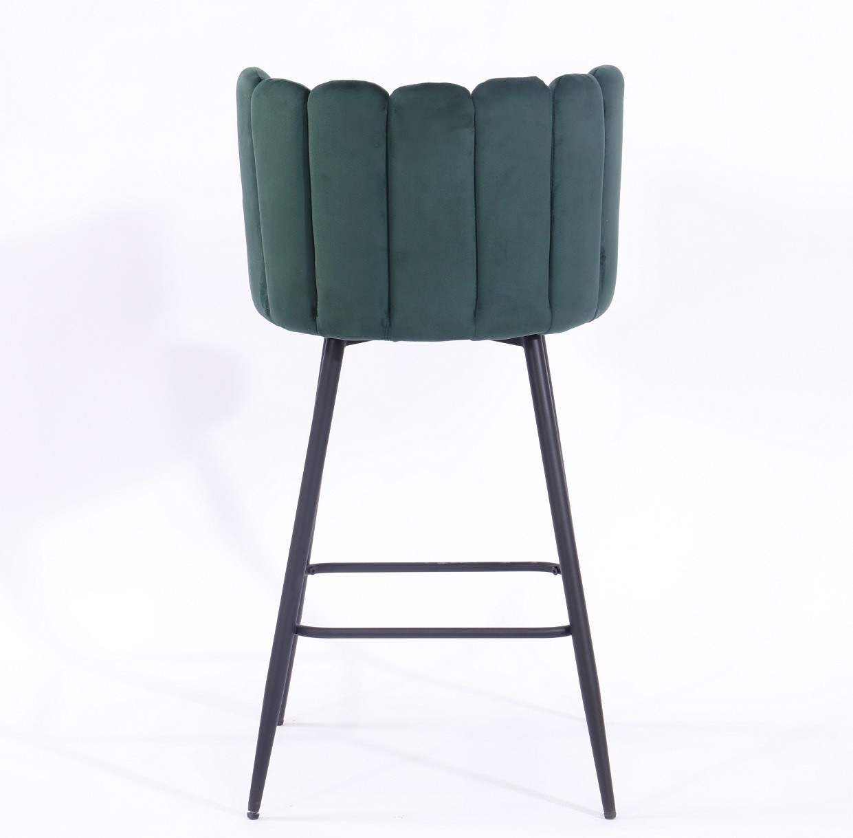 Taburete RAMSES, metal, tapizado velvet verde - Imagen 3