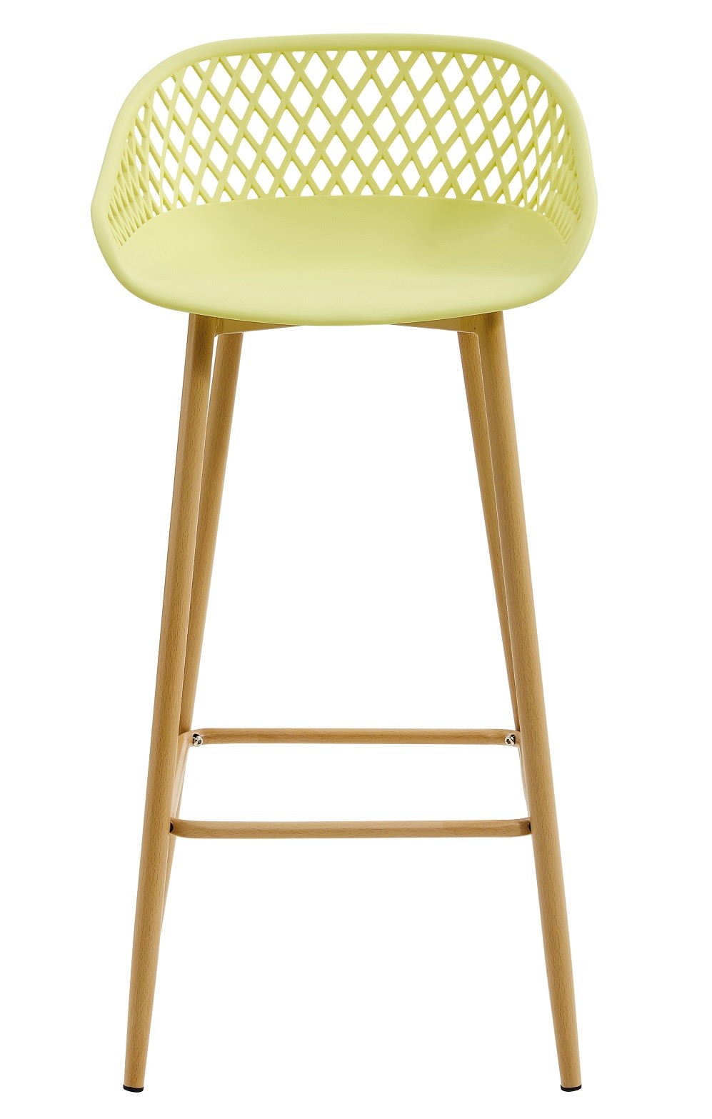 Taburete STRAUSS, metal, polipropileno amarillo pastel - Imagen 2
