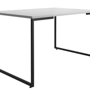 Mesa PORTO 135, metal negro, tapa MDP color blanco, 135 x 90 cms