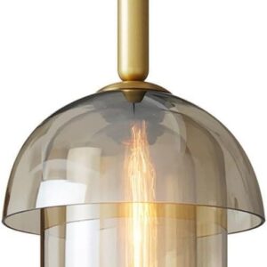 Lámpara FOLGE, colgante, metal dorada, cristal