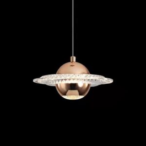 Lámpara NEVIGES, colgante, metal dorada, acrílico, led