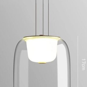 Lámpara WITTEN H170, colgante, metal, cristal, led