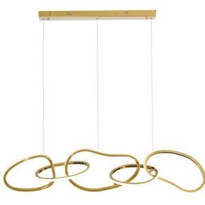 Lámpara WOLFIS, colgante, metal dorada, led