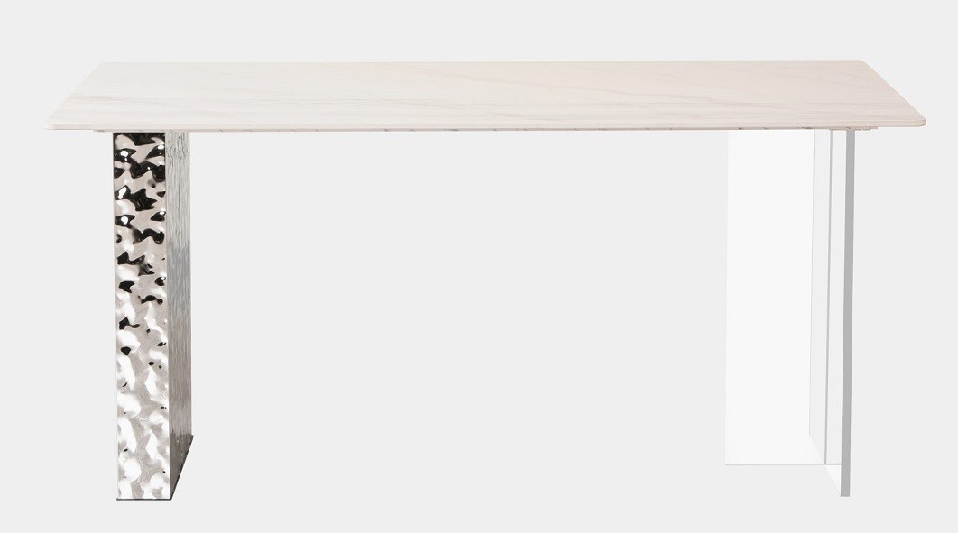 Mesa VENETO, acero inoxidable, acrílico, tapa de cerámica, 160 x 90 cms - Imagen 2