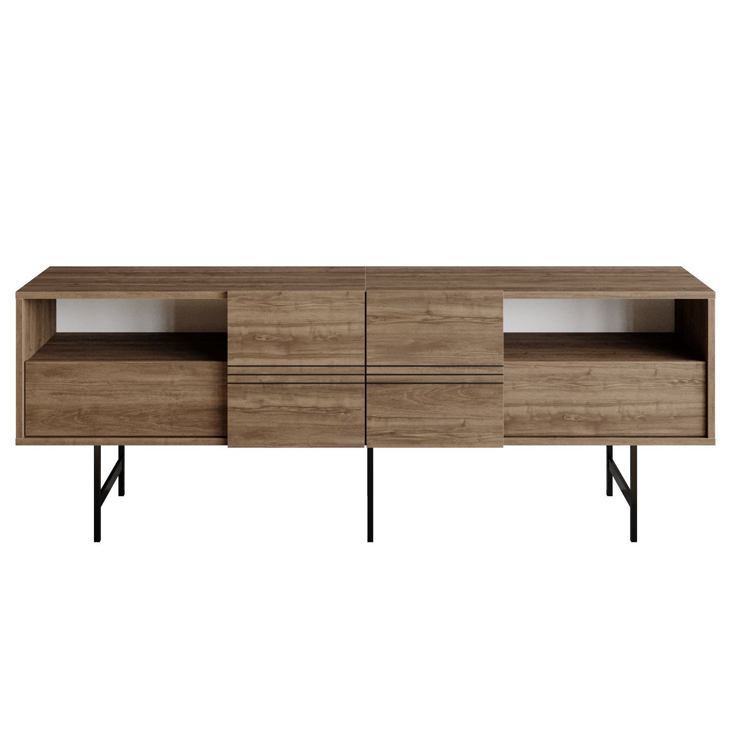 Mueble de TV SIMON, biIaminado nogal, 180 cms. - Imagen 6