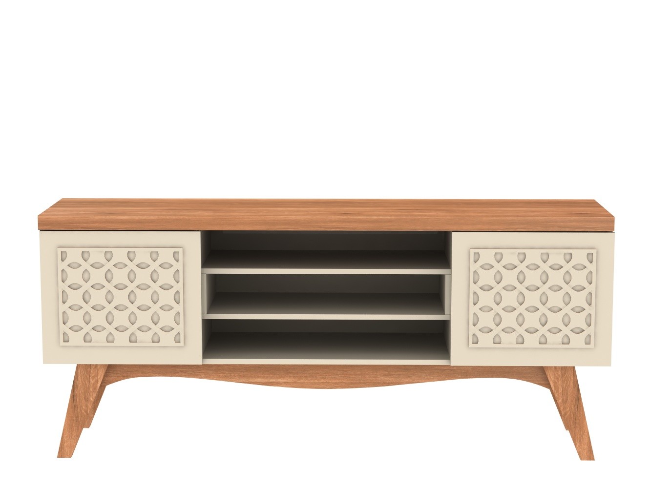 Mueble TV LIZ, blanco roto y coral, 160 cms. - Imagen 4