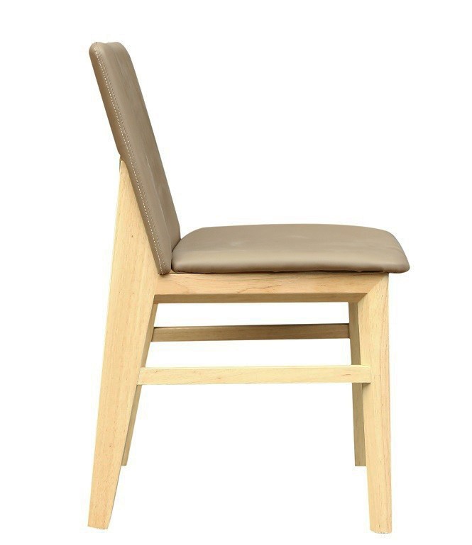 Silla ALPES, madera de haya, natural, similpiel marrón - Imagen 3