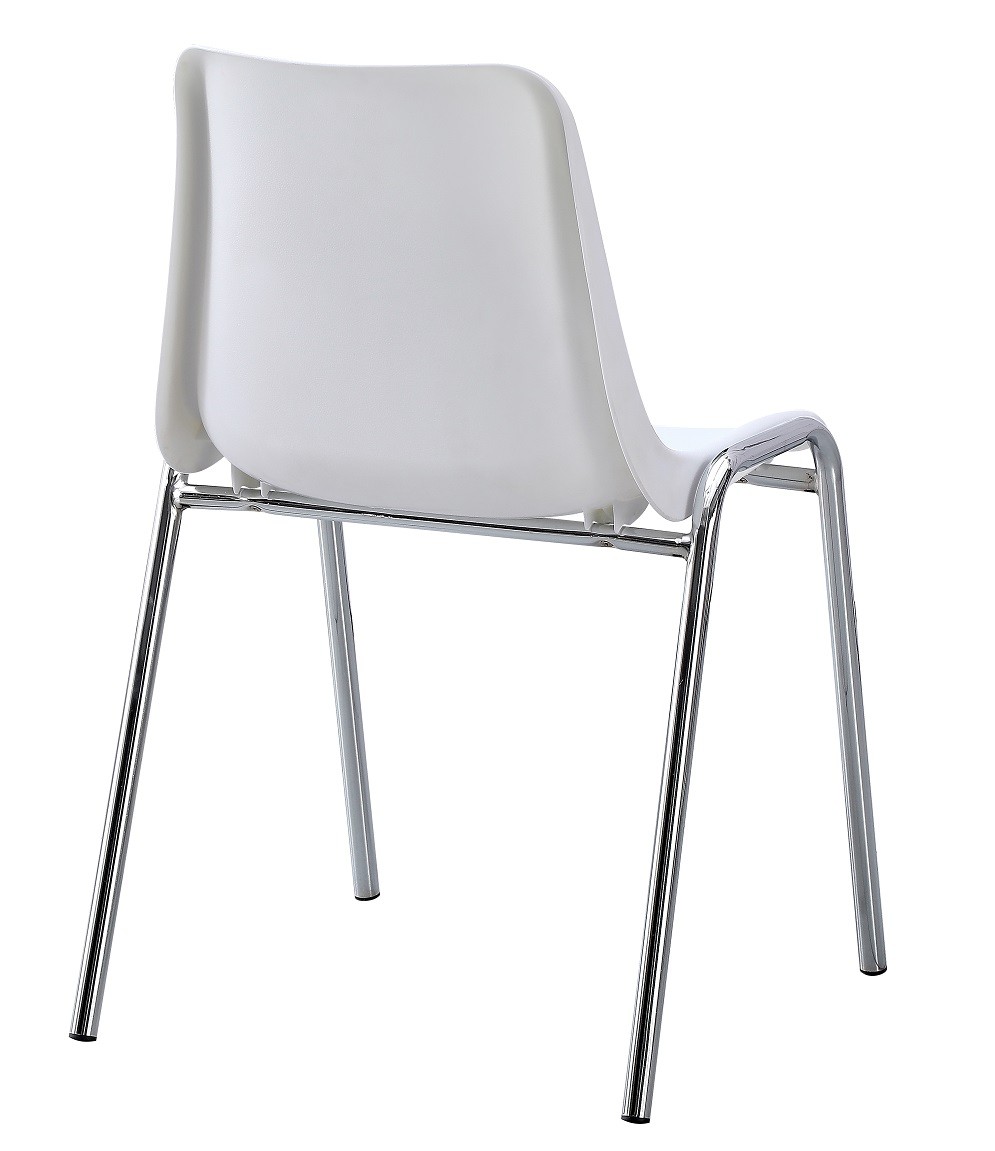 Silla CARCASA, apilable, cromada, polipropileno blanco - Imagen 3