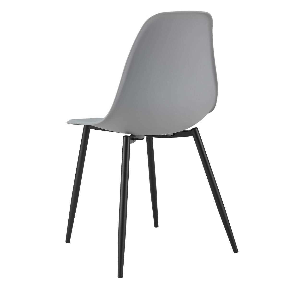 Silla CLUNY, metal negro, polipropileno gris - Imagen 4