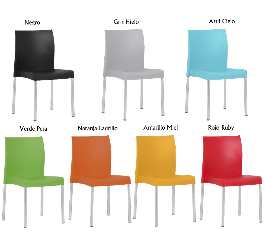 Silla SANDRA, aluminio, polipropileno blanca* - Imagen 2