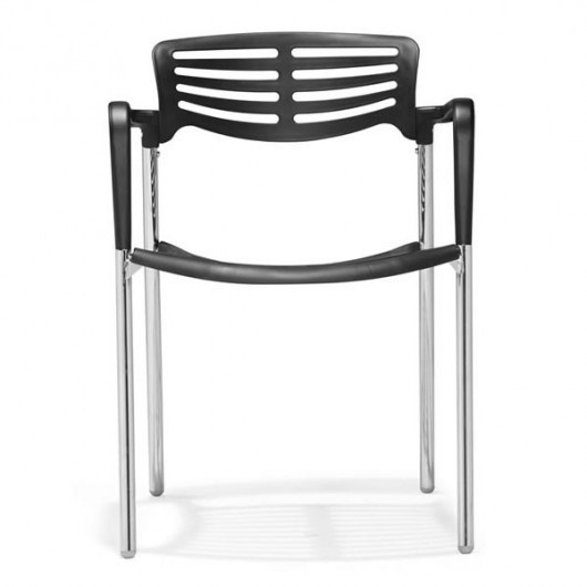 Sillón ALBENIZ, cromado, polipropileno negro - Imagen 3