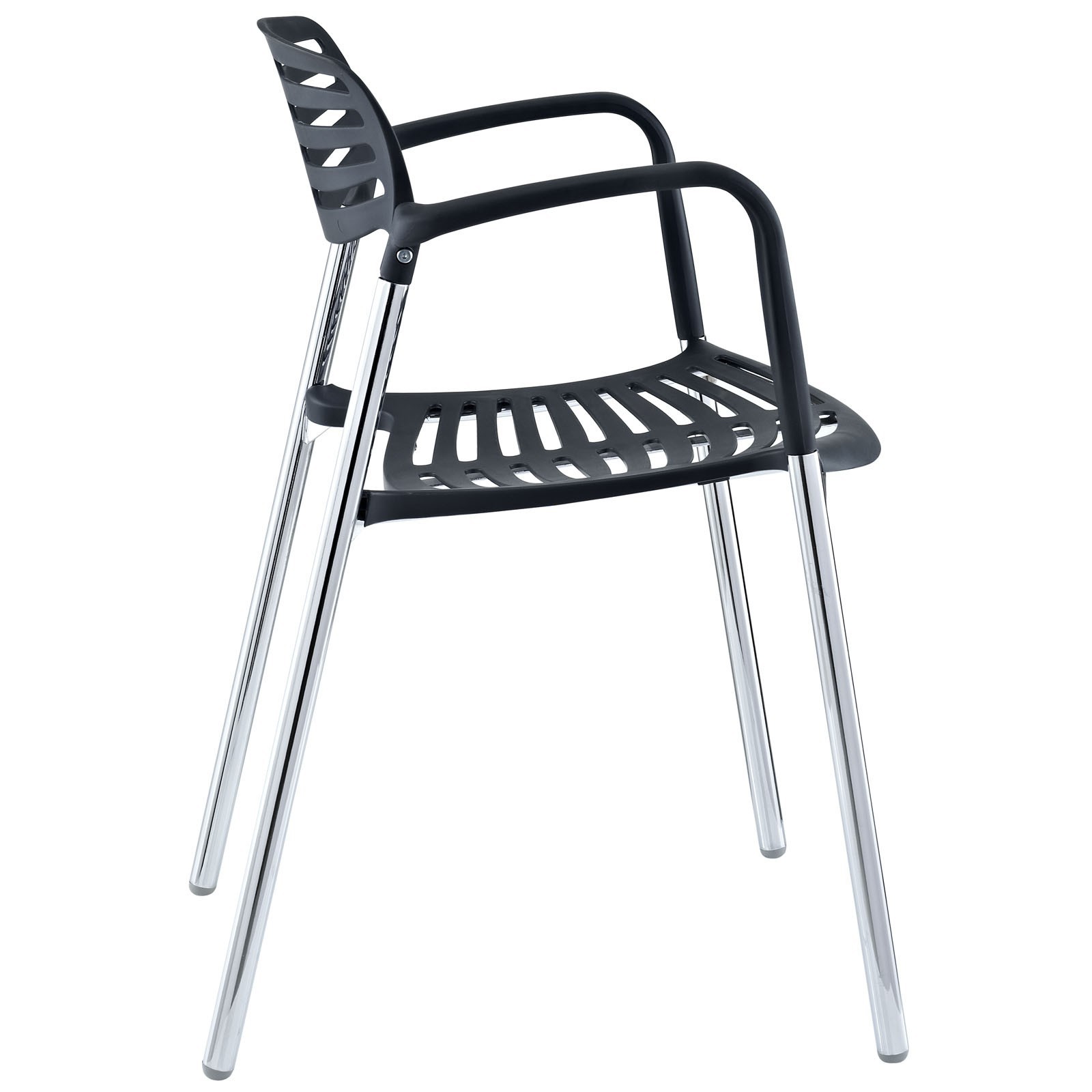 Sillón ALBENIZ, cromado, polipropileno negro - Imagen 4
