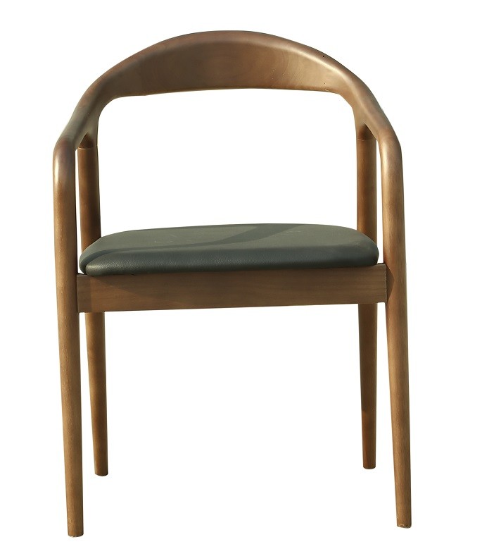 Sillón BALCANES, madera de haya, nogal, similpiel negro - Imagen 2