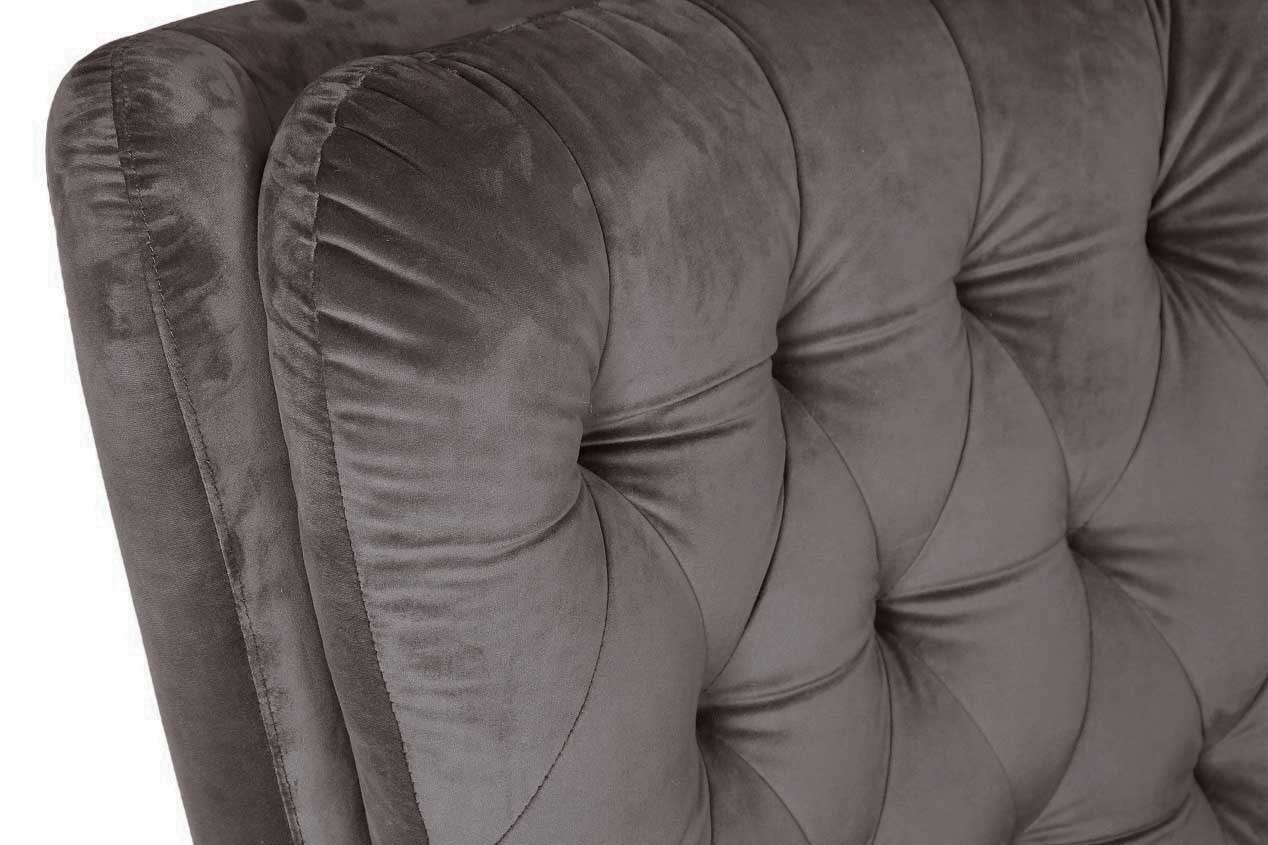 Sillón BÉCQUER, giratorio, regulable, tapizado velvet gris - Imagen 4