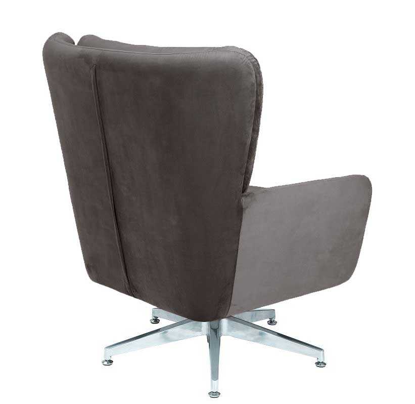 Sillón BÉCQUER, giratorio, regulable, tapizado velvet gris - Imagen 5