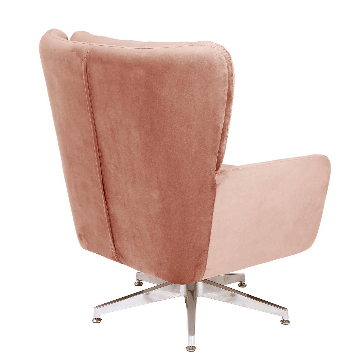 Sillón BÉCQUER, giratorio, regulable, tapizado velvet rosa - Imagen 4