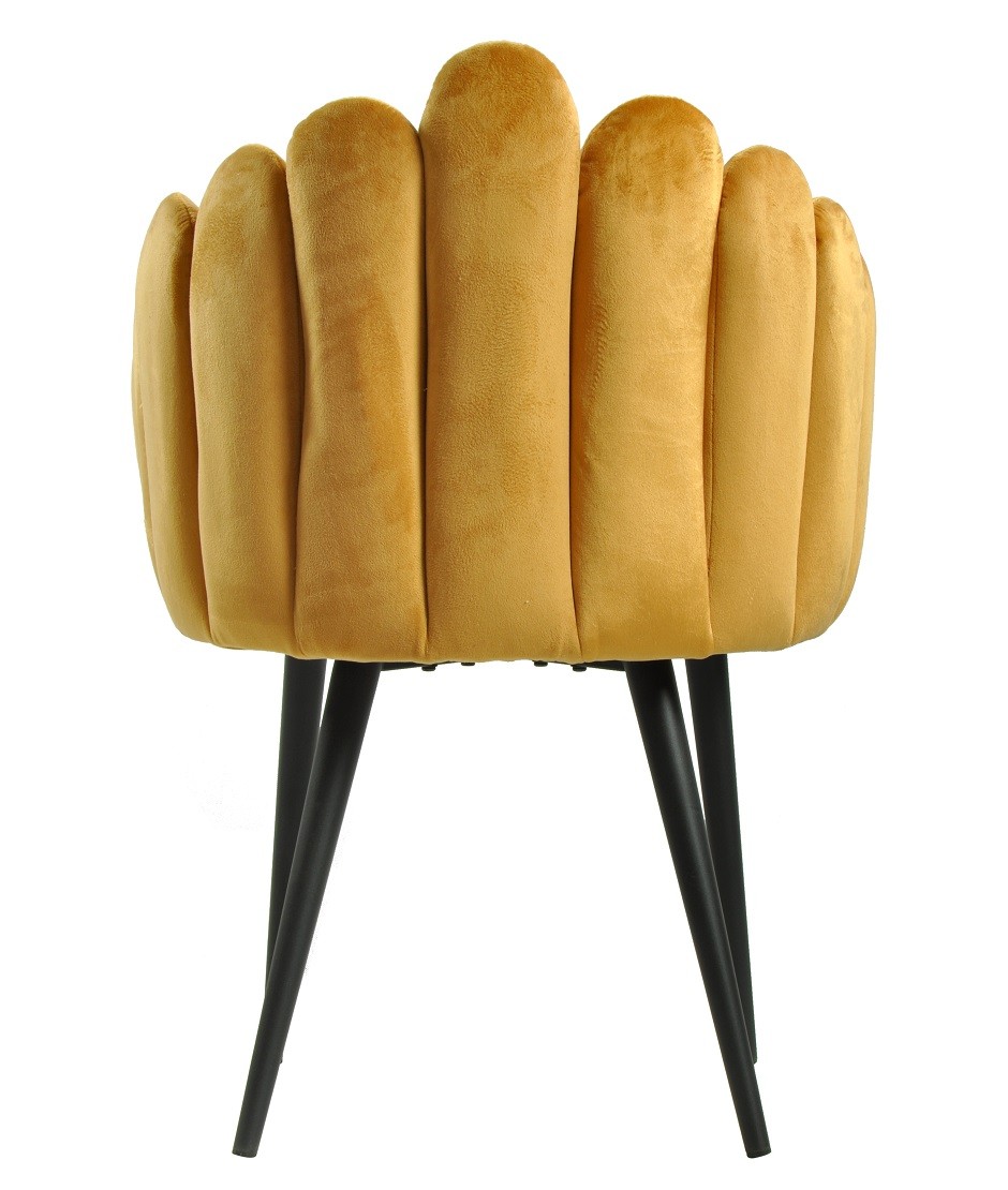 Sillón DEVIN, metal, tapizado velvet amarillo - Imagen 5