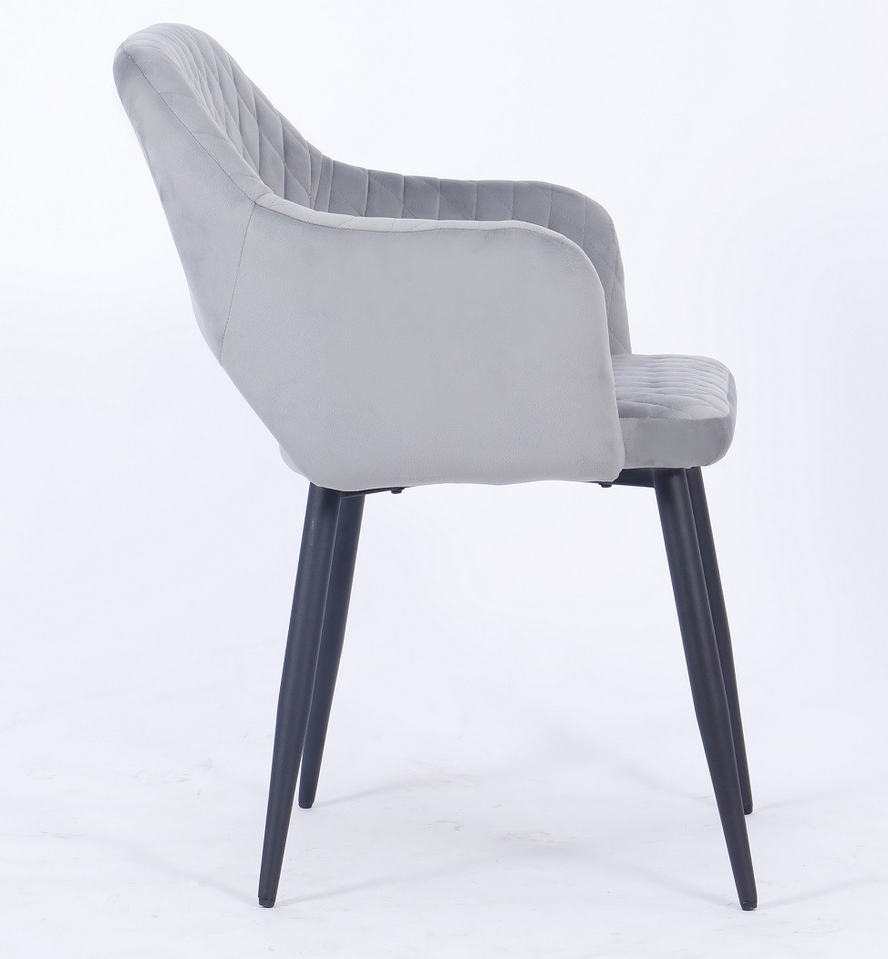 Sillón HONORIO, metal, tapizado velvet 19 gris - Imagen 3