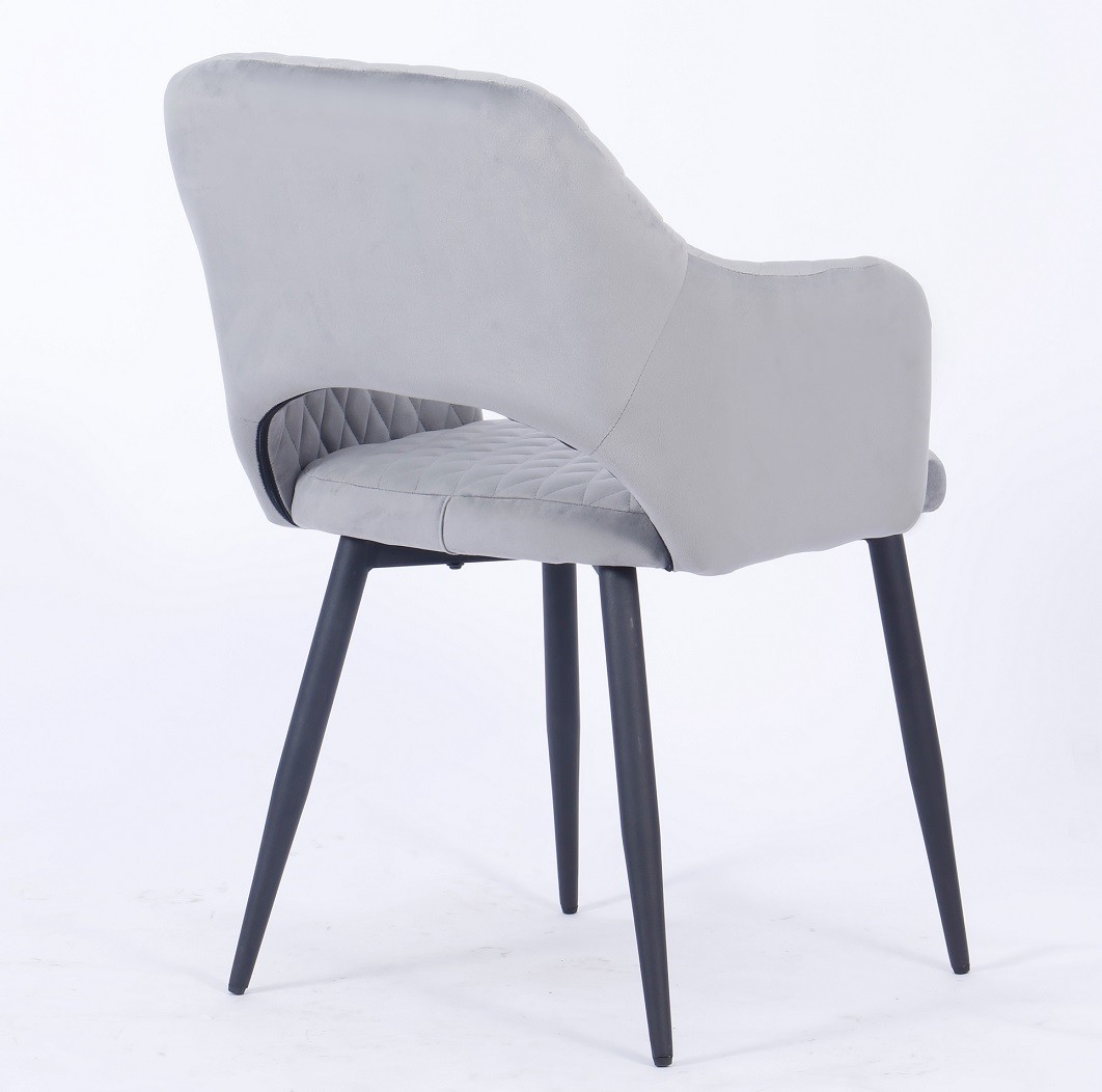 Sillón HONORIO, metal, tapizado velvet 19 gris - Imagen 4