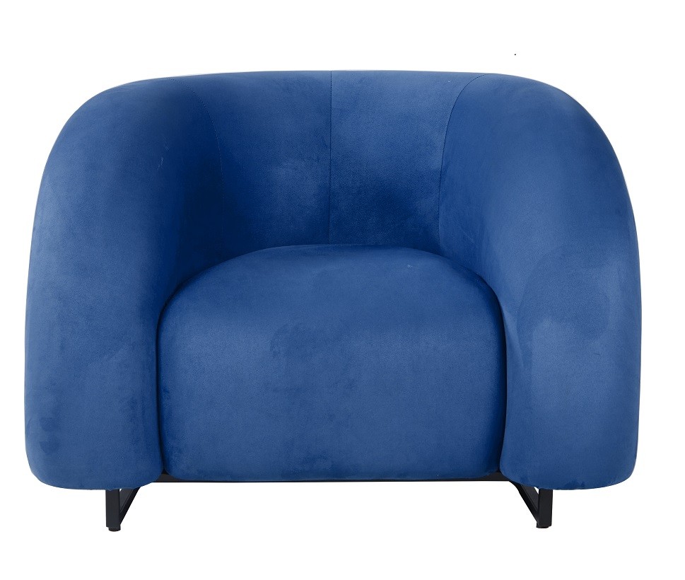 Sillón KARLOVY, tapizado velvet azul - Imagen 3