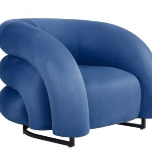 Sillón KARLOVY, tapizado velvet azul